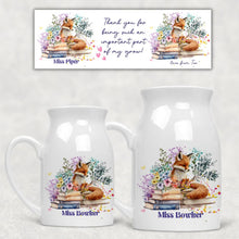 Заредете изображение във визуализатора на галерията – Персонализирана керамична ваза Подарък за учител - Лисичка