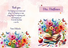 Заредете изображение във визуализатора на галерията – Персонализиран бележник от изкуствена кожа/ или картонена корица/ тетрадка за учител - Книги с цветя