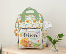 Заредете изображение във визуализатора на галерията – Персонализирана чанта раница за бебешки пелени и принадлежности - Джунгла