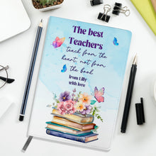 Заредете изображение във визуализатора на галерията – Персонализиран бележник от изкуствена кожа/ или картонена корица за учител - книга с цветя