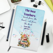 Заредете изображение във визуализатора на галерията – Персонализиран бележник от изкуствена кожа/ или картонена корица за учител - книга с цветя