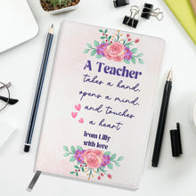 Заредете изображение във визуализатора на галерията – Персонализиран бележник от изкуствена кожа/ или картонена корица за учител - бухалче