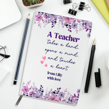 Заредете изображение във визуализатора на галерията – Персонализиран бележник от изкуствена кожа/ или картонена корица за учител - бухалче
