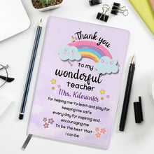 Заредете изображение във визуализатора на галерията – Персонализиран бележник от изкуствена кожа/ или картонена корица/ тетрадка за учител - Дъга