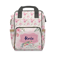 Заредете изображение във визуализатора на галерията – Персонализирана чанта раница за бебешки пелени и принадлежности - розово слонче