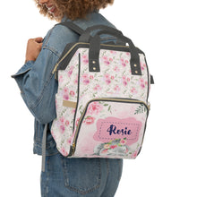 Заредете изображение във визуализатора на галерията – Персонализирана чанта раница за бебешки пелени и принадлежности - розово слонче