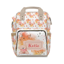 Заредете изображение във визуализатора на галерията – Персонализирана чанта раница за бебешки пелени и принадлежности - Мече за Момиче