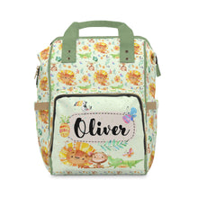 Заредете изображение във визуализатора на галерията – Персонализирана чанта раница за бебешки пелени и принадлежности - Джунгла