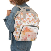 Заредете изображение във визуализатора на галерията – Персонализирана чанта раница за бебешки пелени и принадлежности - Мече за Момиче