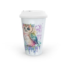 Заредете изображение във визуализатора на галерията – Персонализирана керамична термо чаша Подарък за учител -Бухалче