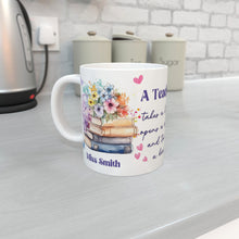 Заредете изображение във визуализатора на галерията – Персонализирана чаша Подарък за учител - Книга с цветя