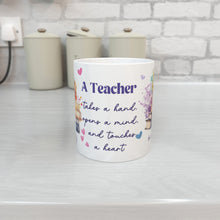 Заредете изображение във визуализатора на галерията – Персонализирана чаша Подарък за учител - Книга с цветя