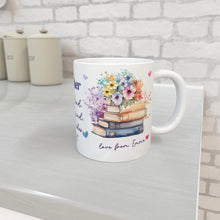 Заредете изображение във визуализатора на галерията – Персонализирана чаша Подарък за учител - Книга с цветя