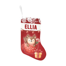 Заредете изображение във визуализатора на галерията – Персонализиран Коледен чорап - Еленче в червено