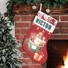 Заредете изображение във визуализатора на галерията – Персонализиран Коледен чорап - Дядо Коледа в червено