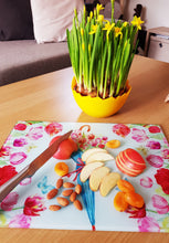 Заредете изображение във визуализатора на галерията – Стъклена дъска за рязане от закаленo стъкло - Цветя с чадър