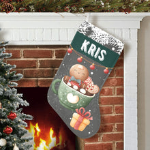 Заредете изображение във визуализатора на галерията – Персонализиран Коледен чорап - бисквитка в сиво