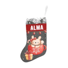 Заредете изображение във визуализатора на галерията – Персонализиран Коледен чорап - Зайче в сиво