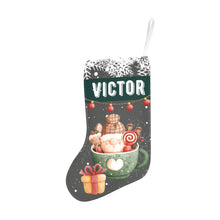 Заредете изображение във визуализатора на галерията – Персонализиран Коледен чорап - Дядо Коледа в сиво