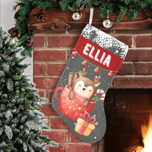 Заредете изображение във визуализатора на галерията – Персонализиран Коледен чорап - Еленче в сиво