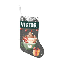 Заредете изображение във визуализатора на галерията – Персонализиран Коледен чорап - Дядо Коледа в сиво