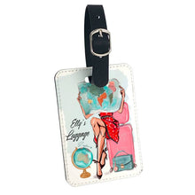 Заредете изображение във визуализатора на галерията – Персонализиран таг етикет за куфар - Момиче с куфар