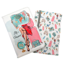 Заредете изображение във визуализатора на галерията – Персонализиран калъф за паспорт - Момиче с куфар