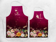 Заредете изображение във визуализатора на галерията – Персонализирана Престилка майка и дъщеря - Цветя в бордо