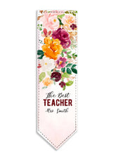 Заредете изображение във визуализатора на галерията – Персонализиран книгоразделител от изкуствена кожа за учител - Цветя