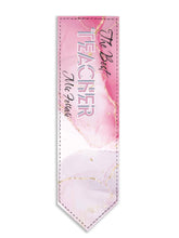 Заредете изображение във визуализатора на галерията – Персонализиран книгоразделител от изкуствена кожа за учител - Мраморен ефект