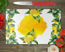 Заредете изображение във визуализатора на галерията – Стъклена дъска за рязане от закаленo стъкло - Жълти Лимони