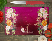 Заредете изображение във визуализатора на галерията – Персонализирана Стъклена дъска за рязане от закаленo стъкло -Цветя в бордо