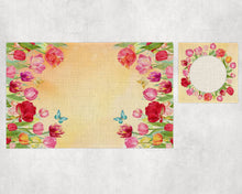 Заредете изображение във визуализатора на галерията – Комплетк подложка за хранене и чаша 4 бр. - Пролетни цветя
