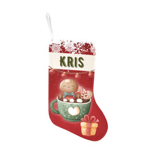 Заредете изображение във визуализатора на галерията – Персонализиран Коледен чорап - Бисквитка в червено