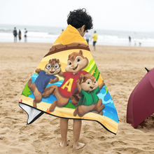Заредете изображение във визуализатора на галерията – Персонализирана Детскa кърпa за баня с качулка - Alvin and the Chipmunks