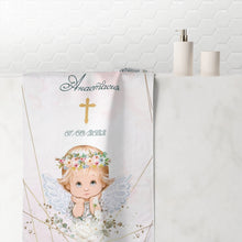 Заредете изображение във визуализатора на галерията – Персонализира кърпа за кръщене за момиче -Ангел