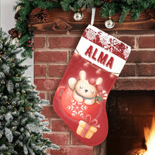 Заредете изображение във визуализатора на галерията – Персонализиран Коледен чорап - Дядо Коледа в червено