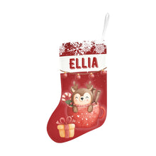 Заредете изображение във визуализатора на галерията – Персонализиран Коледен чорап - Еленче в червено