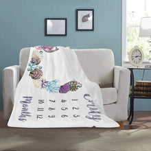 Заредете изображение във визуализатора на галерията – Baby Milestone одеало за момичета