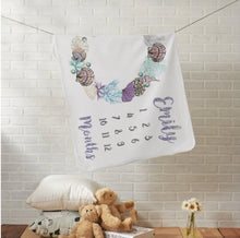 Заредете изображение във визуализатора на галерията – Baby Milestone одеало за момичета