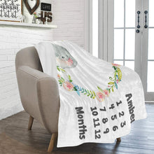 Заредете изображение във визуализатора на галерията – Baby Milestone одеало за момичета