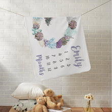 Заредете изображение във визуализатора на галерията – Baby Milestone одеало за момичета