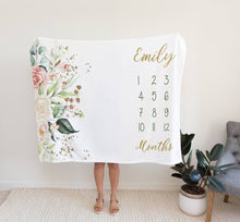 Заредете изображение във визуализатора на галерията – Milestone одеяло за момиче - Цветя