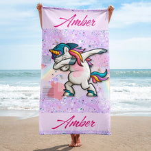Заредете изображение във визуализатора на галерията – Персонализира плажна кърпа - Еднорог