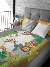 Заредете изображение във визуализатора на галерията – Комплетк Персонализирано Одеяло и Възглавница - Джунгла