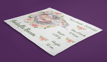 Заредете изображение във визуализатора на галерията – Персонализирано бебешко одеало за момичета -Слонче