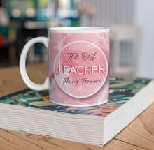 Заредете изображение във визуализатора на галерията – Персонализирана чаша Подарък за учител - мрамор в розово
