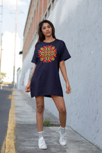 Заредете изображение във визуализатора на галерията – Дълга Тениска рокля ( туника) с Български Мотиви - Шевица черна