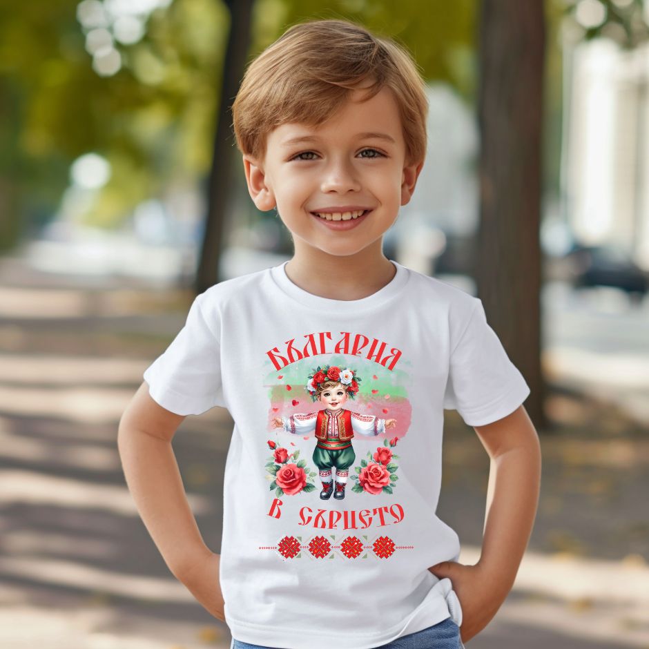Детска Традиционна Тениски -  с българска шевица