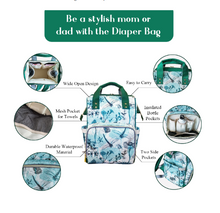 Заредете изображение във визуализатора на галерията – Персонализирана чанта раница за бебешки пелени и принадлежности - Джунгла
